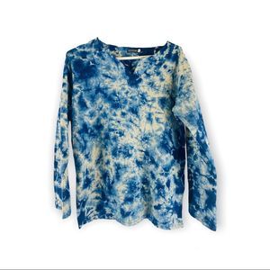 Earthbound Blue Tie Dyed Top sz Sm